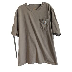 Carhartt Men's XLT Tan‎ T-Shirt Loose Fit Short Sleeve Heavyweight Pocket K87
